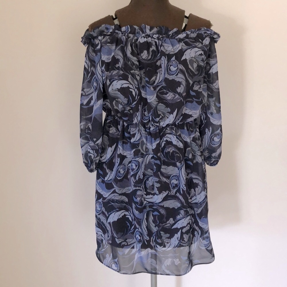 Kookai size 36 off the shoulder strapless jardin navy dress - Picture 2 of 7